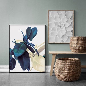 Above Bed Digital Prints Download Wall Art Printable, Tropical Leaves ...