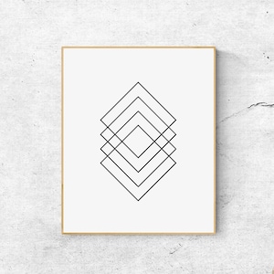 Impression géométrique minimaliste : oeuvre d'art murale scandinave (téléchargement numérique)