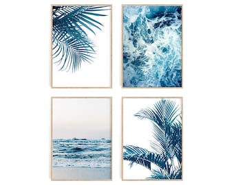 Ocean Botanical Print Set: Beach House Decor (Digital Download)
