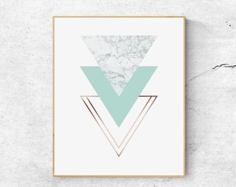 Mint Green Geometric Print: Abstract Scandinavian Wall Art (Digital Download)