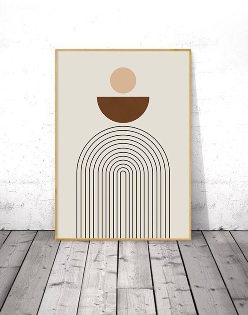 Mid Century Modern Wall Art Printable Modern Wall Art Large Etsy