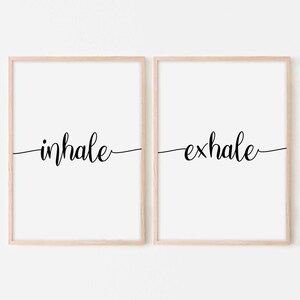 Inhale Exhale Print Set: Modern Bedroom Wall Art (Digital Download)