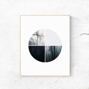 Abstrakte Landschaft Kunstdruck, geometrische Wandkunst, druckbares Poster Naturdrucke, Wald Wandkunst druckbare, digitaler Download Geometrische Kunst