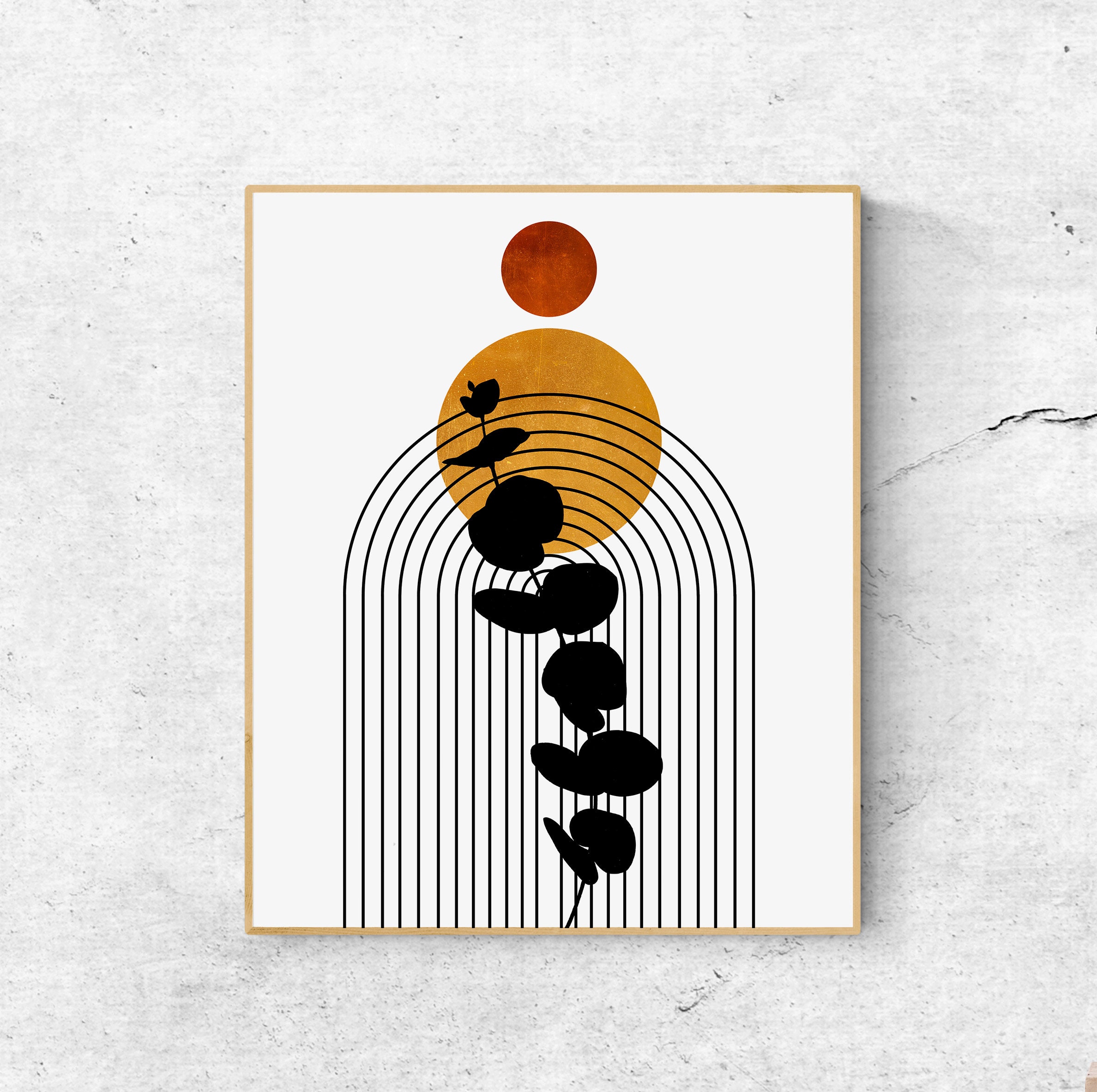 Abstraktes Schlafzimmer Wandkunst Mid Century Modern | Etsy