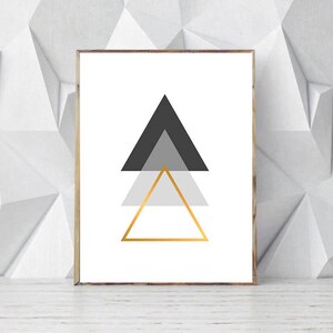 Minimalist Geometric Large Wall Art Prints, Gold Abstract Printable Scandinavian Poster Available In Digital Download image 7