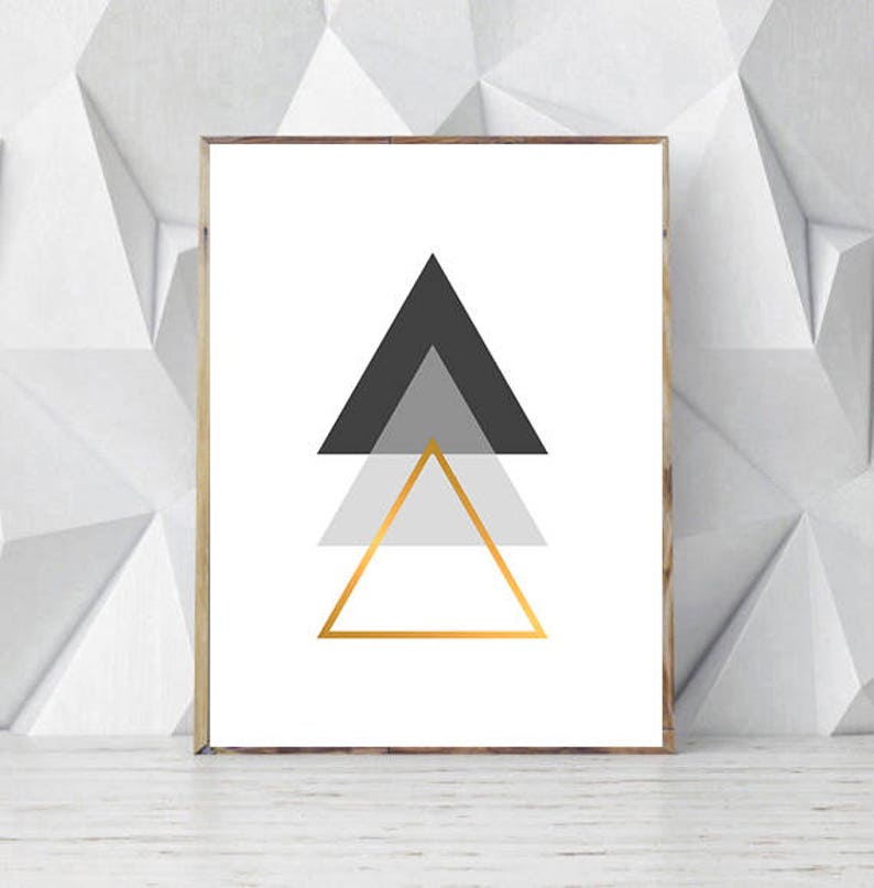 Minimalist Geometric Large Wall Art Prints, Gold Abstract Printable Scandinavian Poster Available In Digital Download image 7