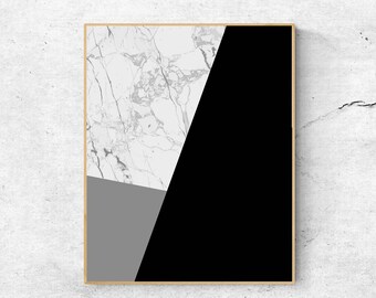 Minimalist Geometric Wall Art Print: Abstract Marble Design (Digital Download)