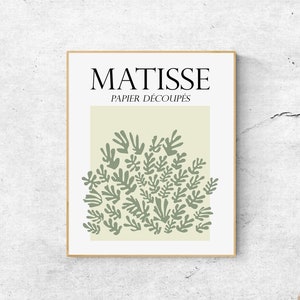 Matisse Sage Green Art Print: Mid Century Modern Decor (Digital Download)