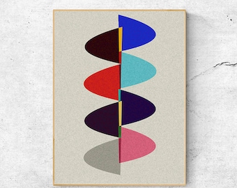Mid Century Modern Abstract Art Print: Boho Wall Decor (Digital Download)