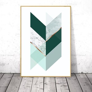 Printable Geometric Wall Art Prints, Abstract Digital Download Art, Large Poster Print, Minimalist Wall Art, Green Prints Instant Download image 6