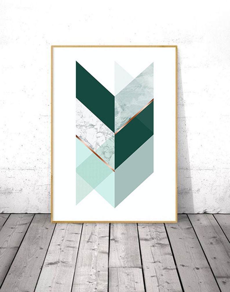 Printable Geometric Wall Art Prints, Abstract Digital Download Art, Large Poster Print, Minimalist Wall Art, Green Prints Instant Download image 6