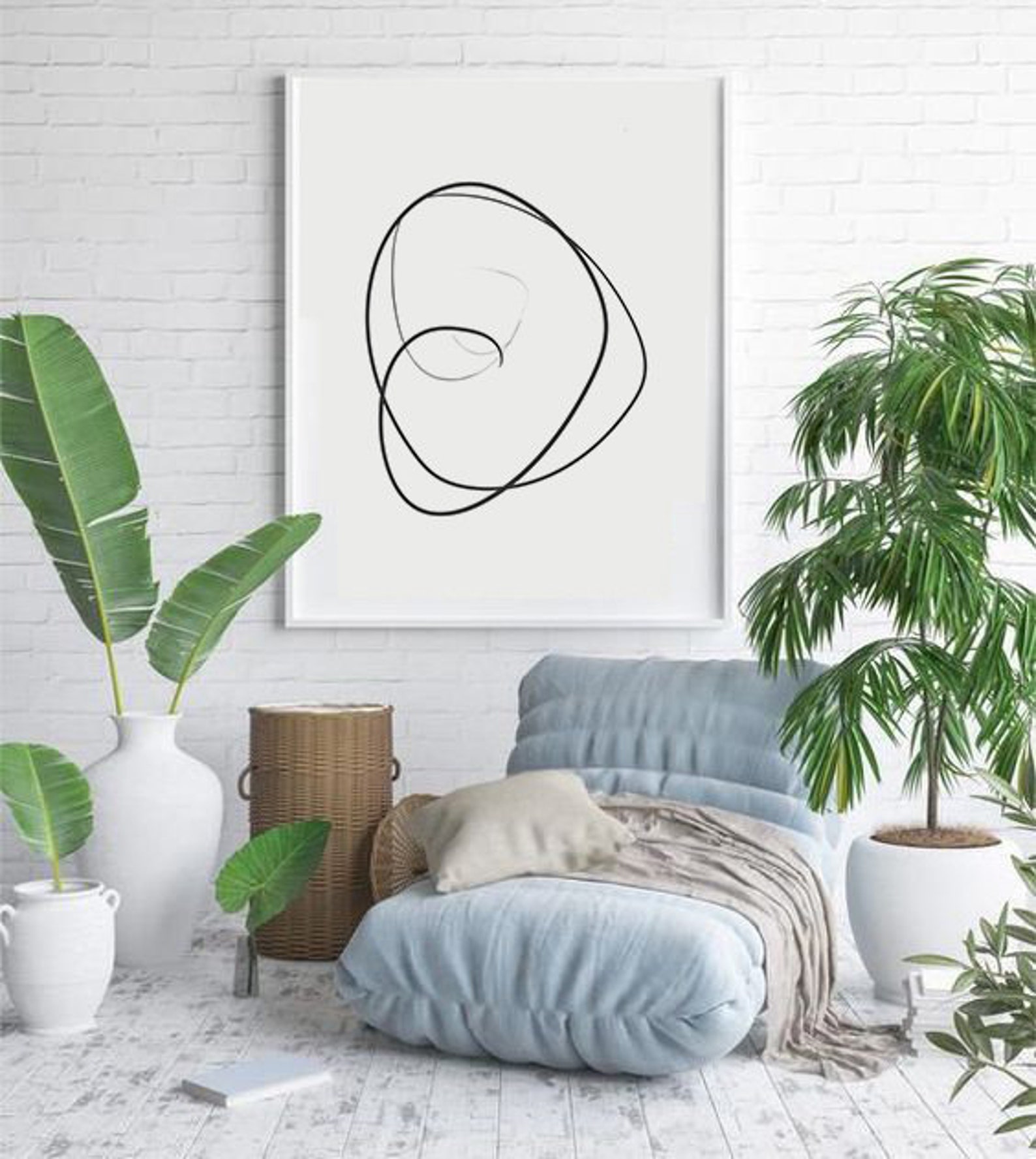 Black and White Minimalist Line Drawing Minimalist Poster | Etsy