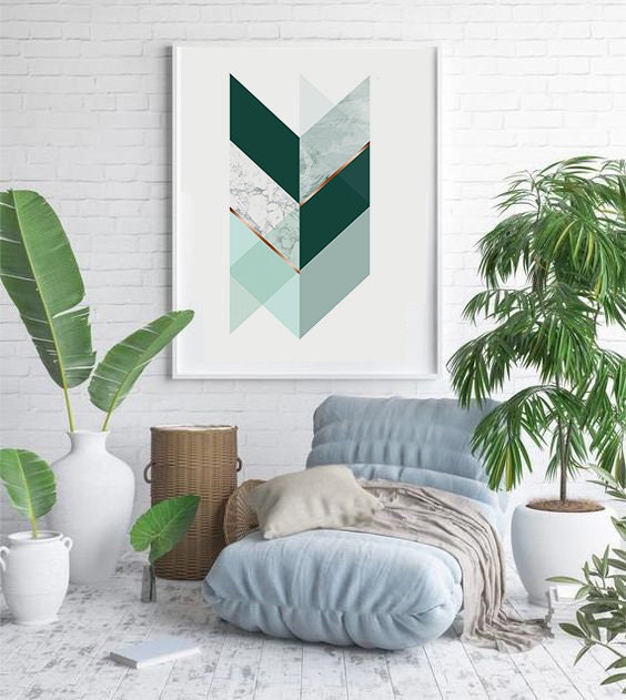 Printable Geometric Wall Art Prints Abstract Digital Download | Etsy