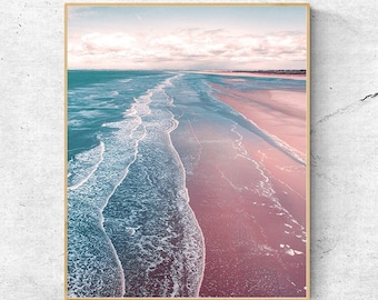 Minimalist Beach Print: Modern Ocean Wall Art (Digital Download)