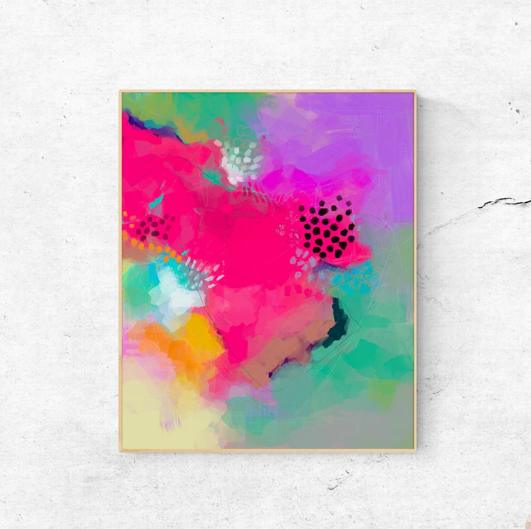 Contemporary Colorful Abstract Wall Art, Bright Wall Art Prints, Modern