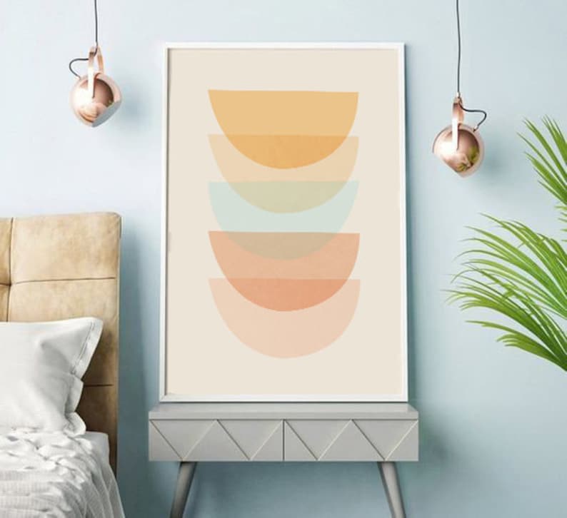 Modern Minimalist Wall Art Midcentury Modern Print Etsy