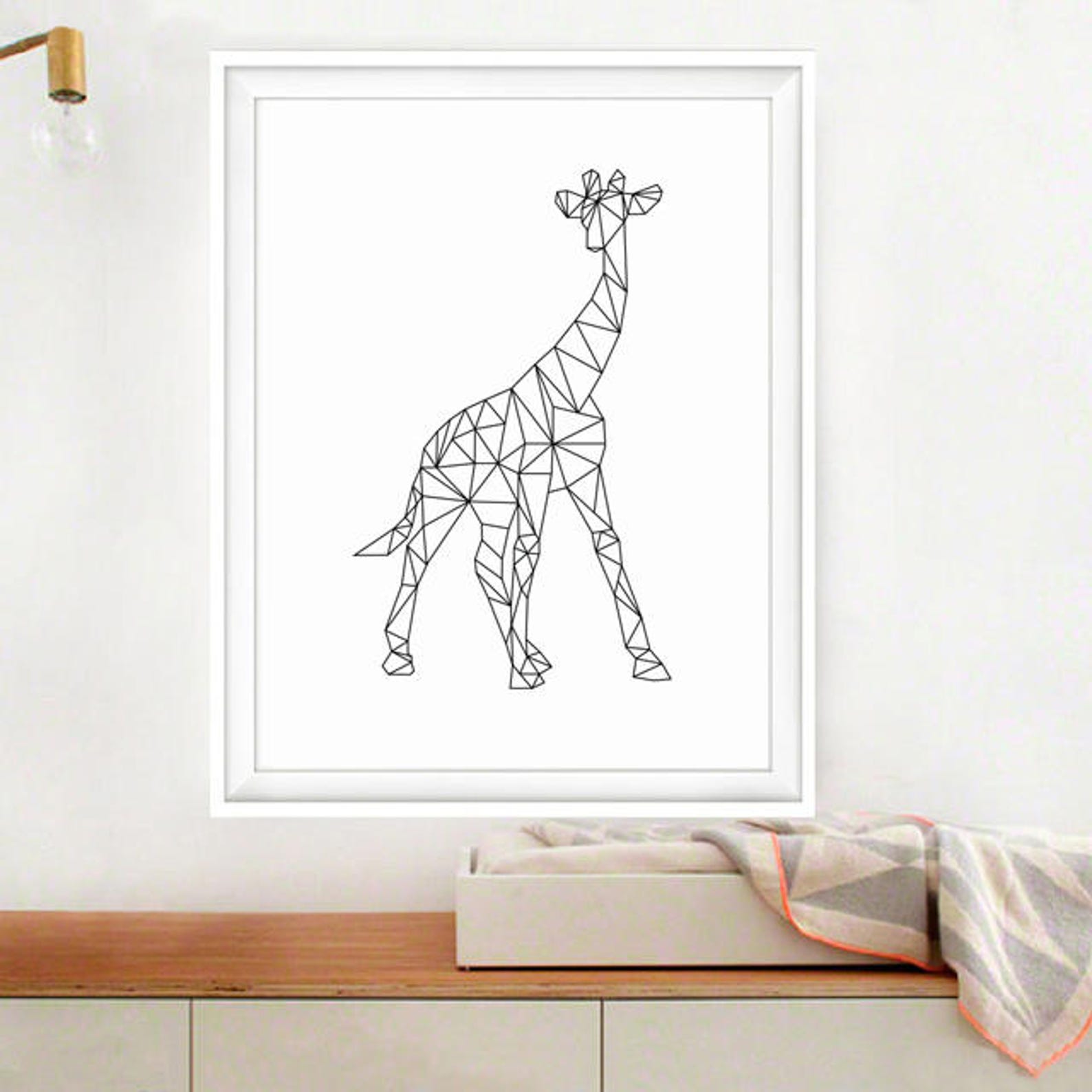 Nursery Giraffe Print Geometric Giraffe Print Nursery Decor Etsy