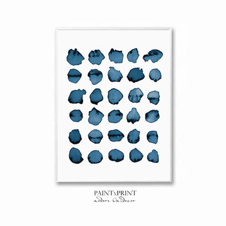 Watercolor Print Indigo Wall Art Blue Abstract Printable | Etsy