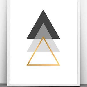 Minimalist Geometric Large Wall Art Prints, Gold Abstract Printable Scandinavian Poster Available In Digital Download image 8