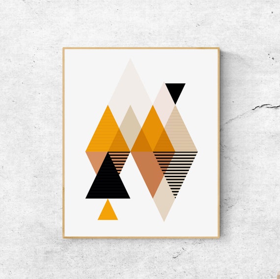 Scandinavian Print Geometric Print Geometric Wall Art Print Etsy