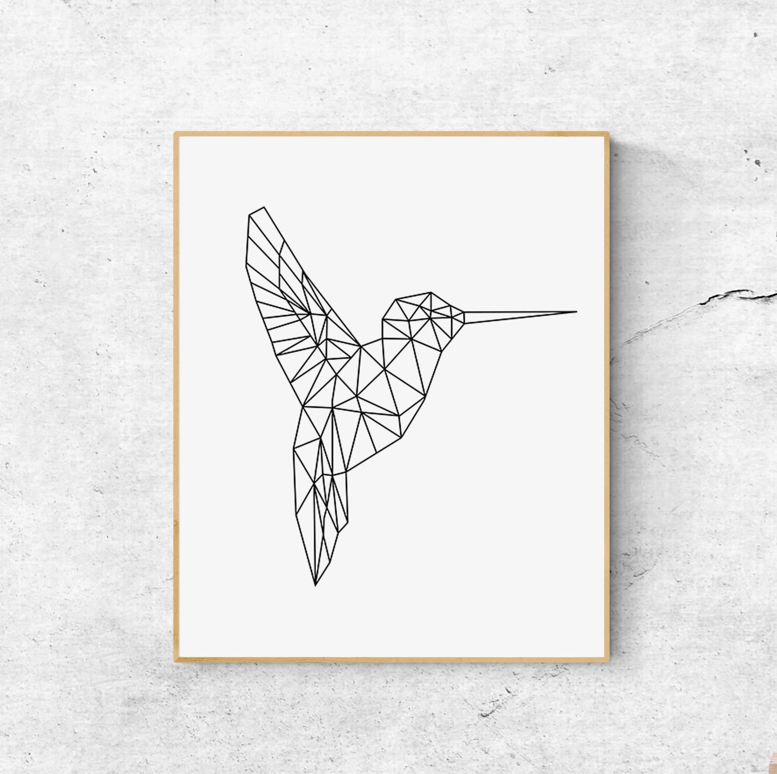 Hummingbird Print Nursery Wall Art Prints Geometric Wall Etsy UK