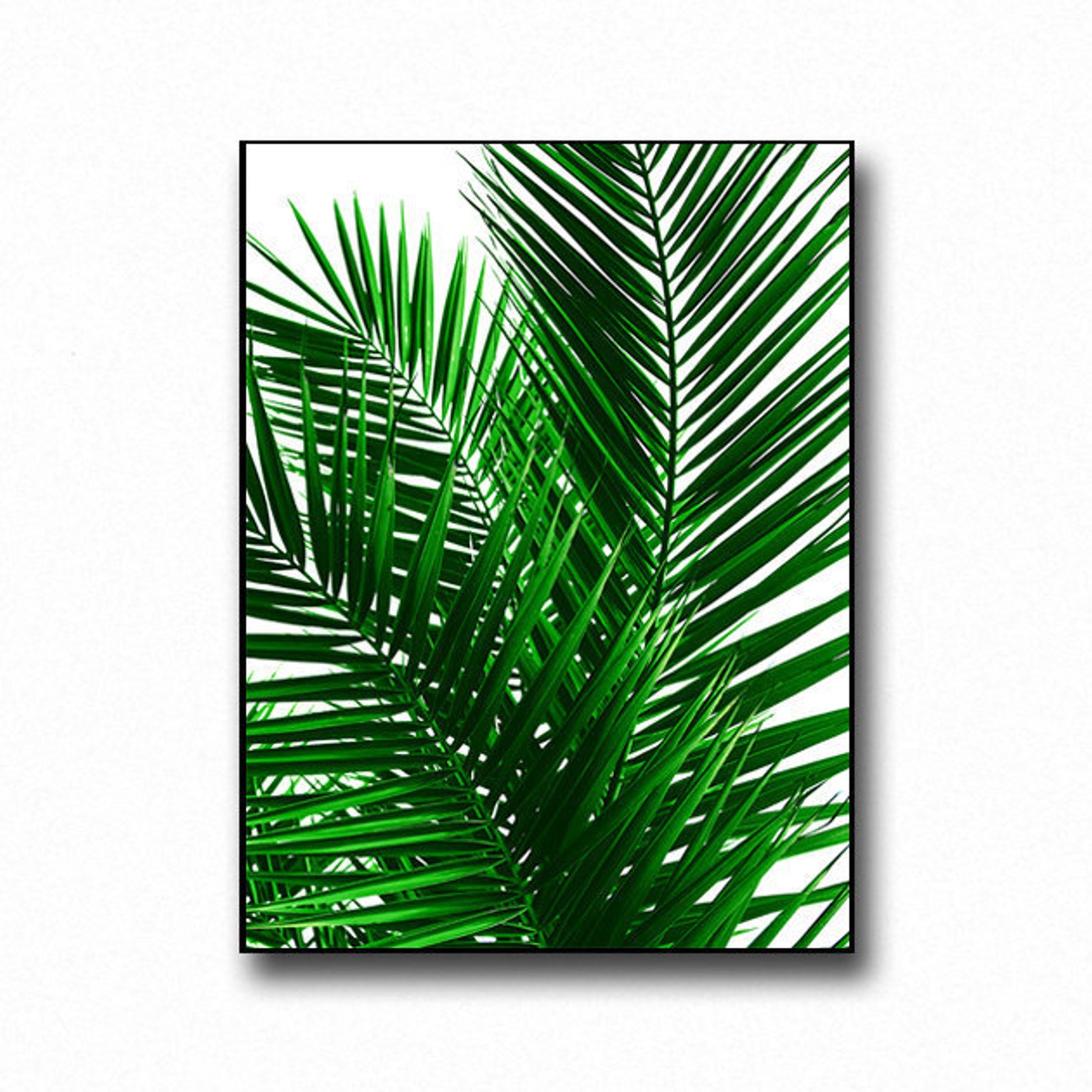 Leaf Print Wall Art Printable Palm Leaf Print Botanical Etsy