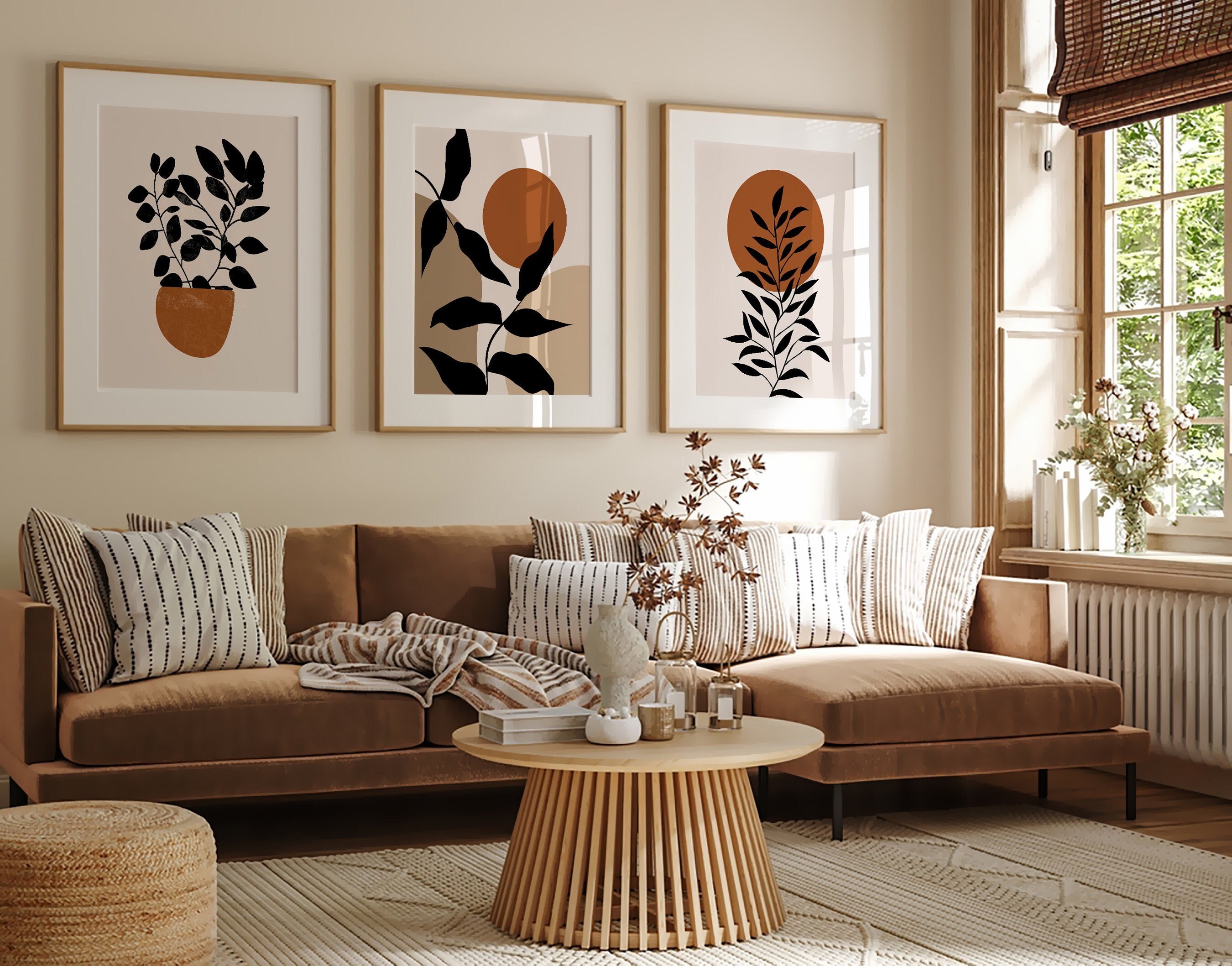 Mid Century Modern Terracotta Prints, Gallery Wall Set of 3 Art - Etsy