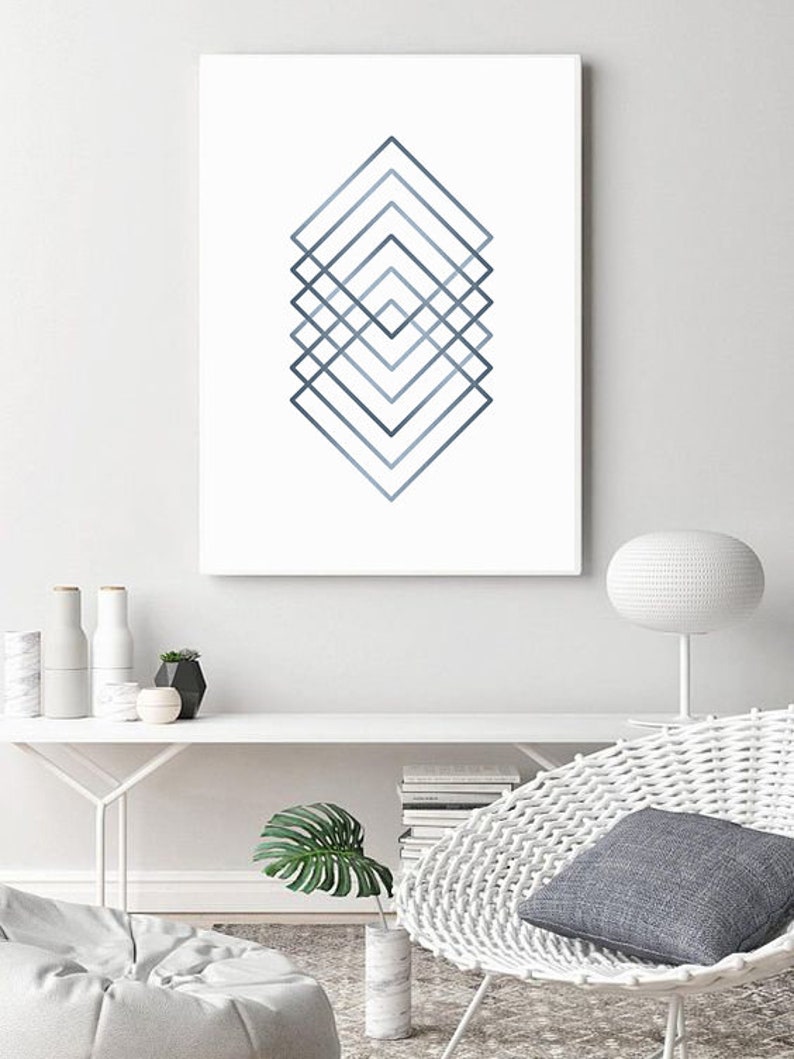 Navy Blue Wall Art Prints Printable Wall Art Modern Wall Etsy