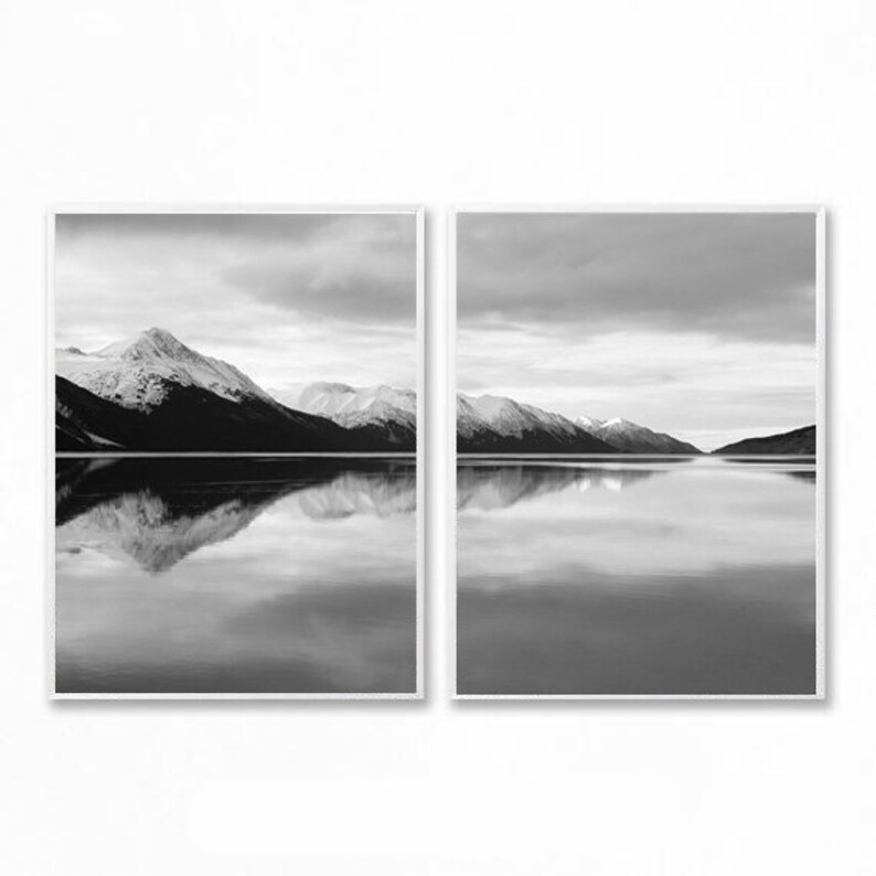 Set of 2 Prints Black and White Set of 2 Digital Prints Etsy