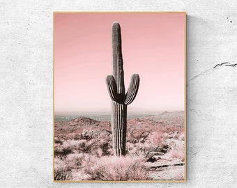 Cactus Wall Art Print, Desert Print, Printable Wall Art, Wall Decor, Home Decor, Cactus Print, Blush Pink, Cactus Poster, Southwestern Decor