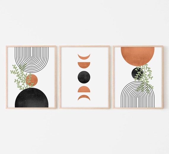 Boho Mid Century Modern Wall Art Art Wall Decor Printable - Etsy