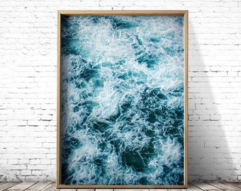 Ocean waves wall art, Beach art print, Coastal Print, Printable wall art prints, Large wall art, Water print, Modern wall decor, Ocean print