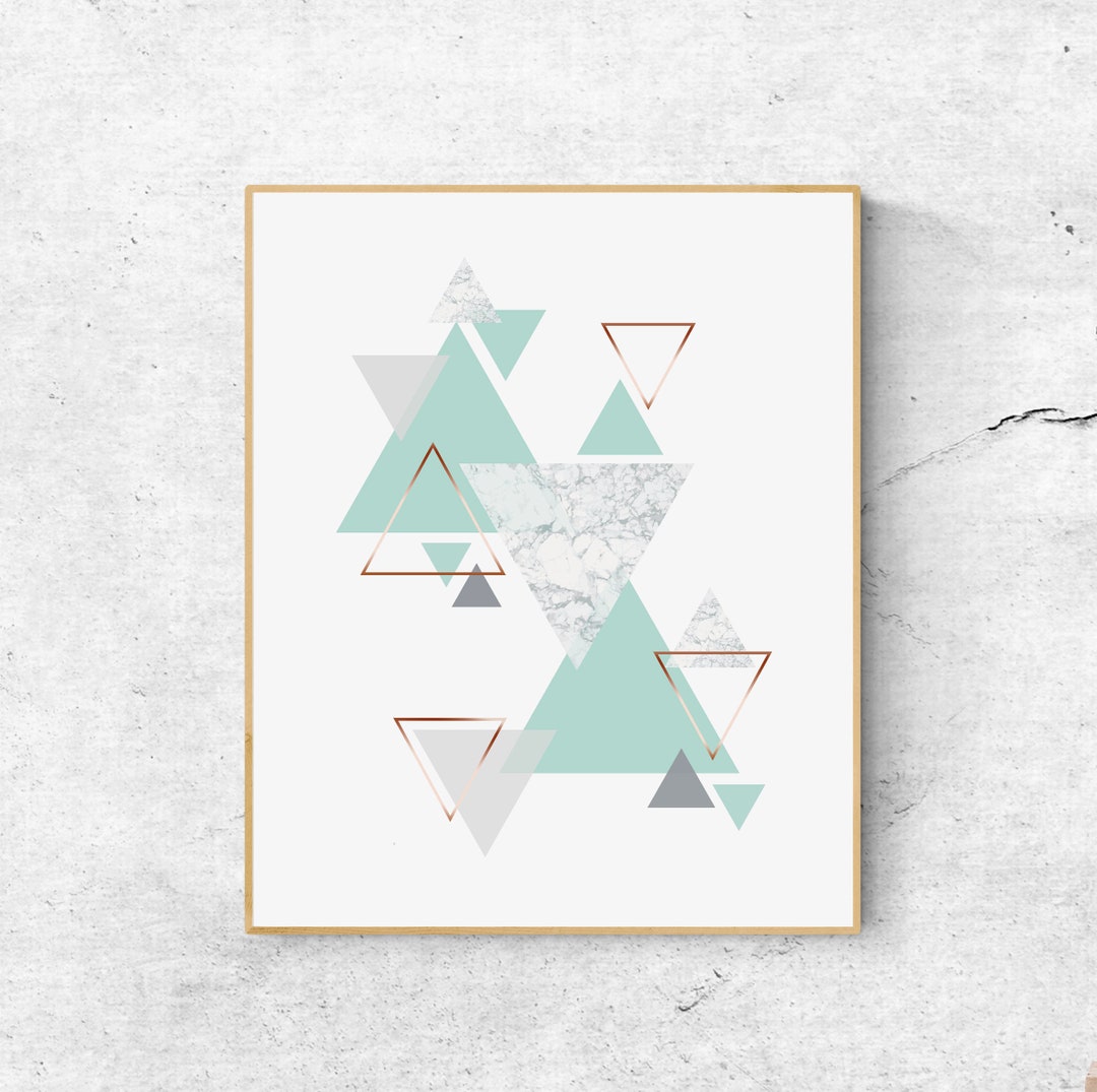 Turquoise and Gold Wall Art, Abstract Mint Green Wall Decor, Printable