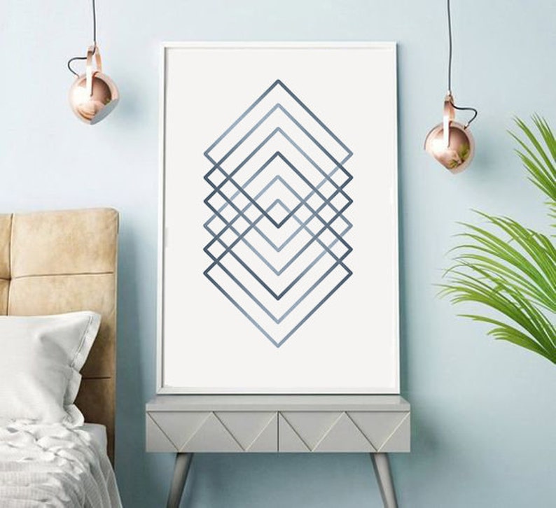 Navy Blue Wall Art Prints Printable Wall Art Modern Wall Etsy