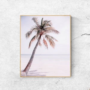 Tropical Palm Tree Beach Photography Print (Digital Download)