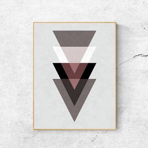 Mid Century Modern Geometric Triangle Art Print (Digital Download)