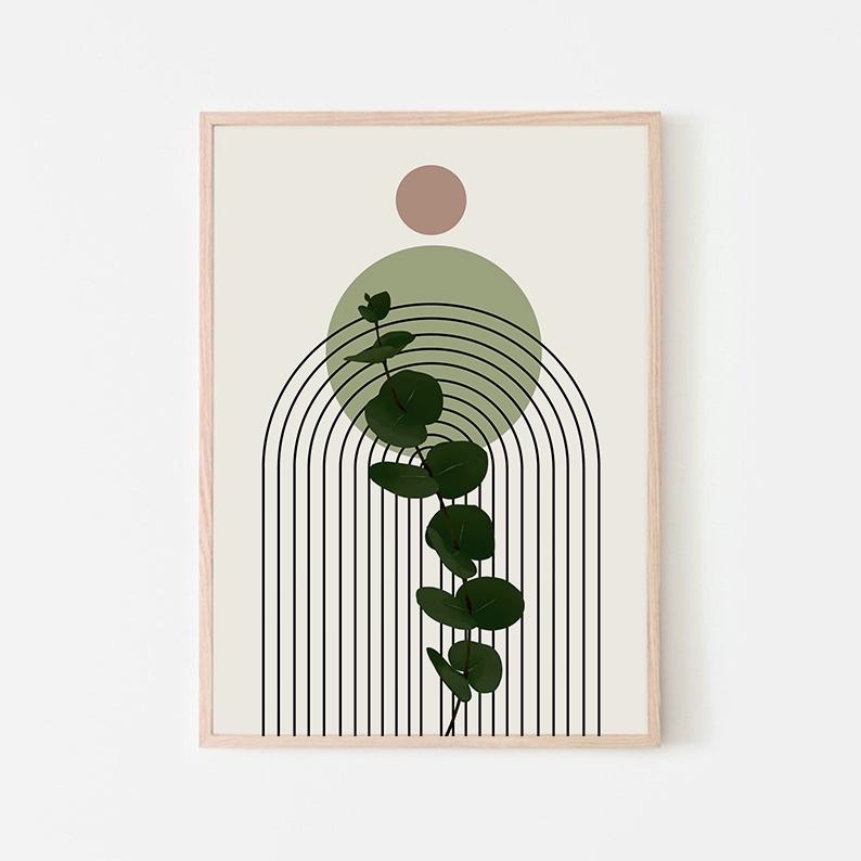 Olive Green Mid Century Modern Wall Art Set of 3 Prints - Etsy