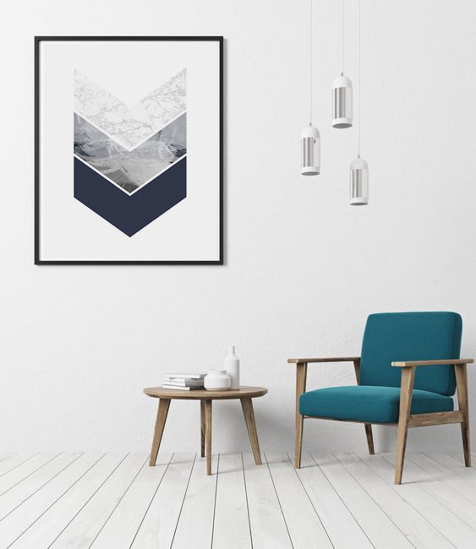 Blue and Grey Wall Art Prints Downloadable Art Prints Navy Etsy