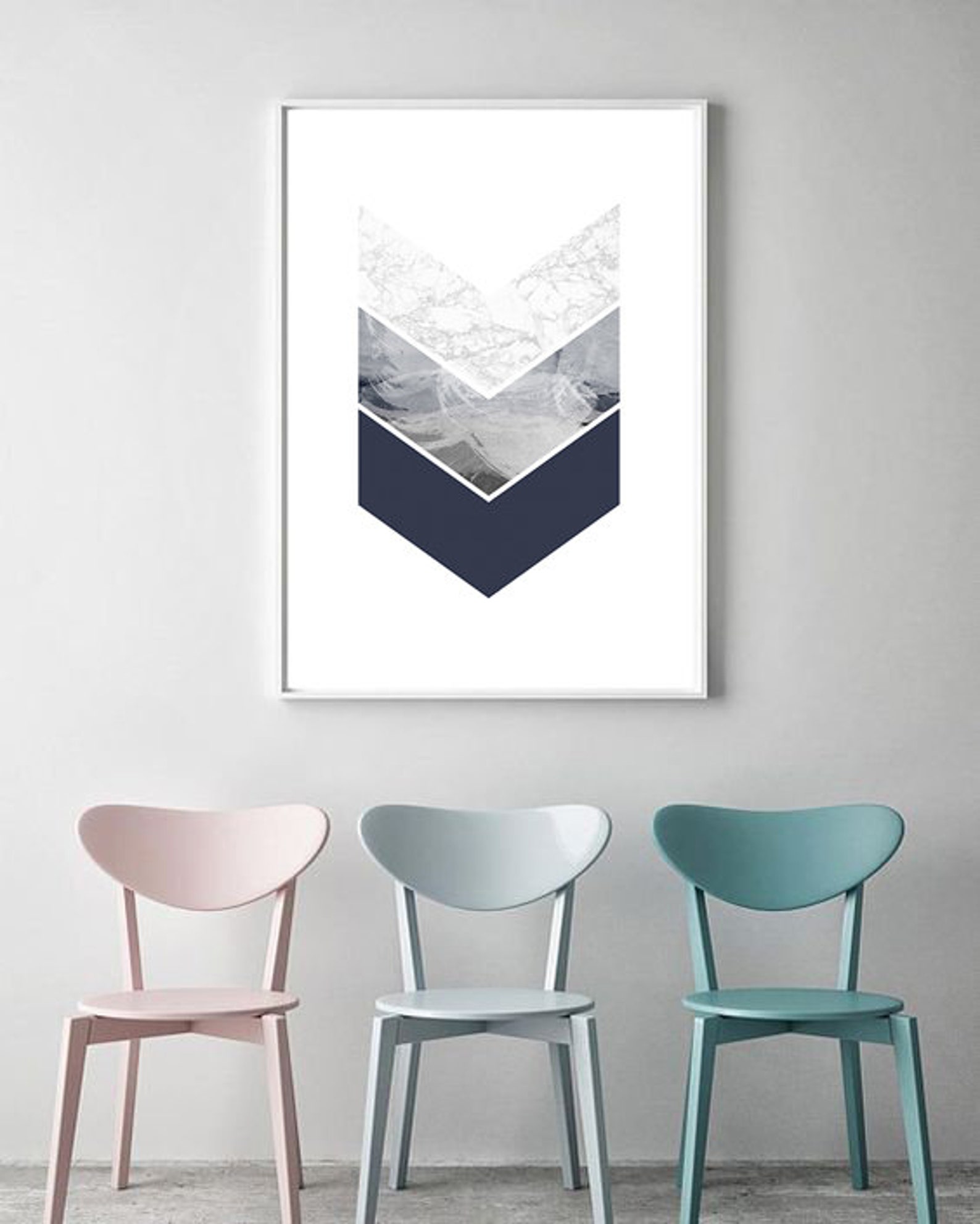 Blue And Grey Wall Art Prints Downloadable Art Prints Navy Etsy