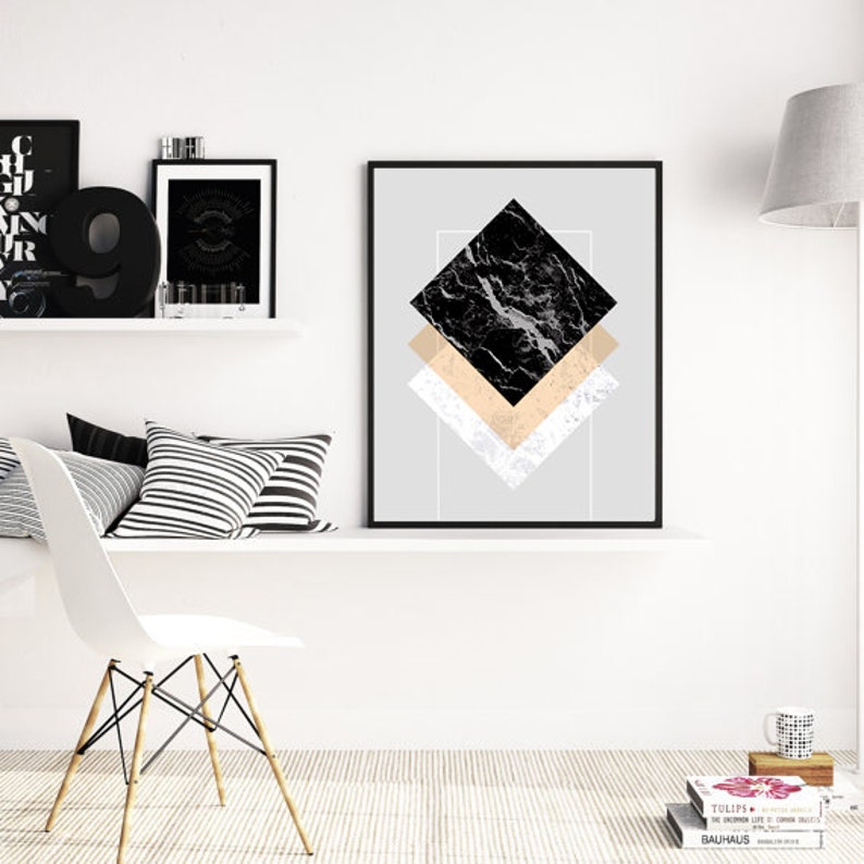 Geometric Wall Art Printable Modern Abstract Wall Art Etsy