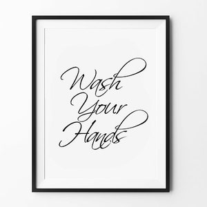 Wash Your Hands Bathroom Art Print: Funny Restroom Decor (Digital Download)