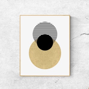 Geometric Circles Art Print: Scandinavian Modern Decor (Digital Download)