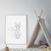 Fox Print Black and White Fox Gift Nursery Animal Print - Etsy