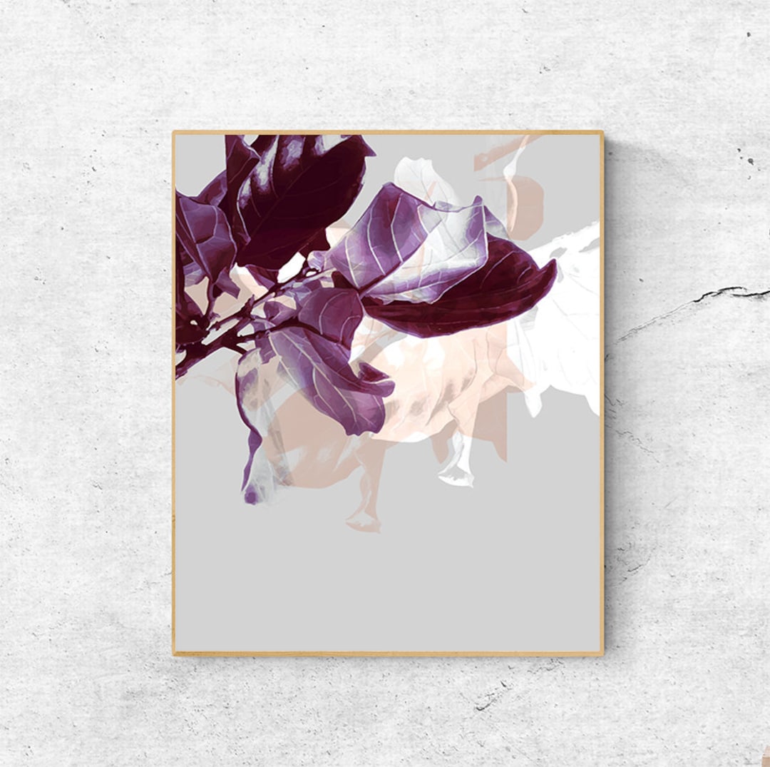 Digital Download Above Bed Art Prints, Printable Botanical Leaves Wall ...