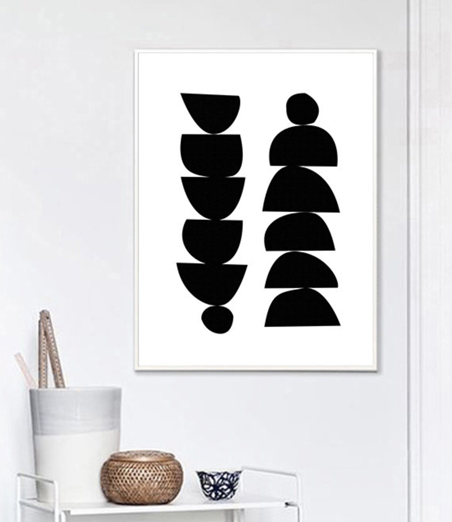 Black and White Scandinavian Art Abstract Art Scandinavian | Etsy