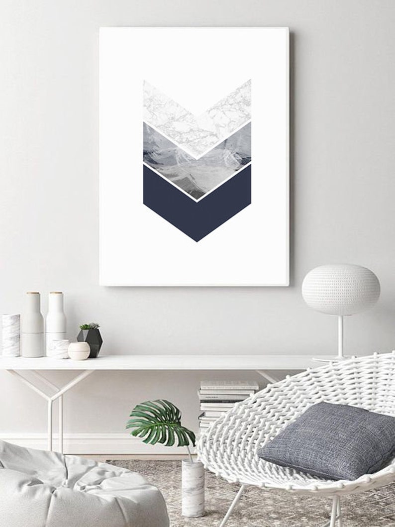 Blue and Grey Wall Art Prints Downloadable Art Prints Navy Etsy