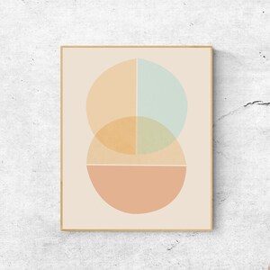 Mid-Century Modern Geometric Art Print: Pastel Abstract Wall Decor (Digital Download)
