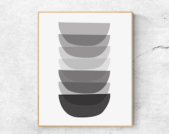 Minimalist Geometric Print: Black and White Abstract Wall Art (Digital Download)