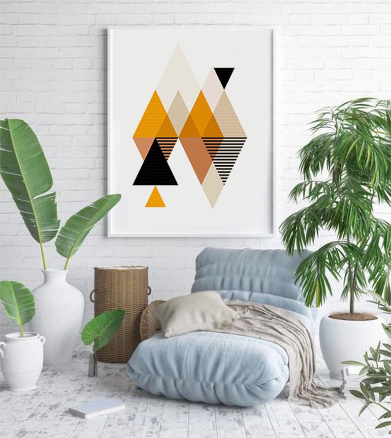 Scandinavian Print Geometric Print Geometric Wall Art Print Etsy