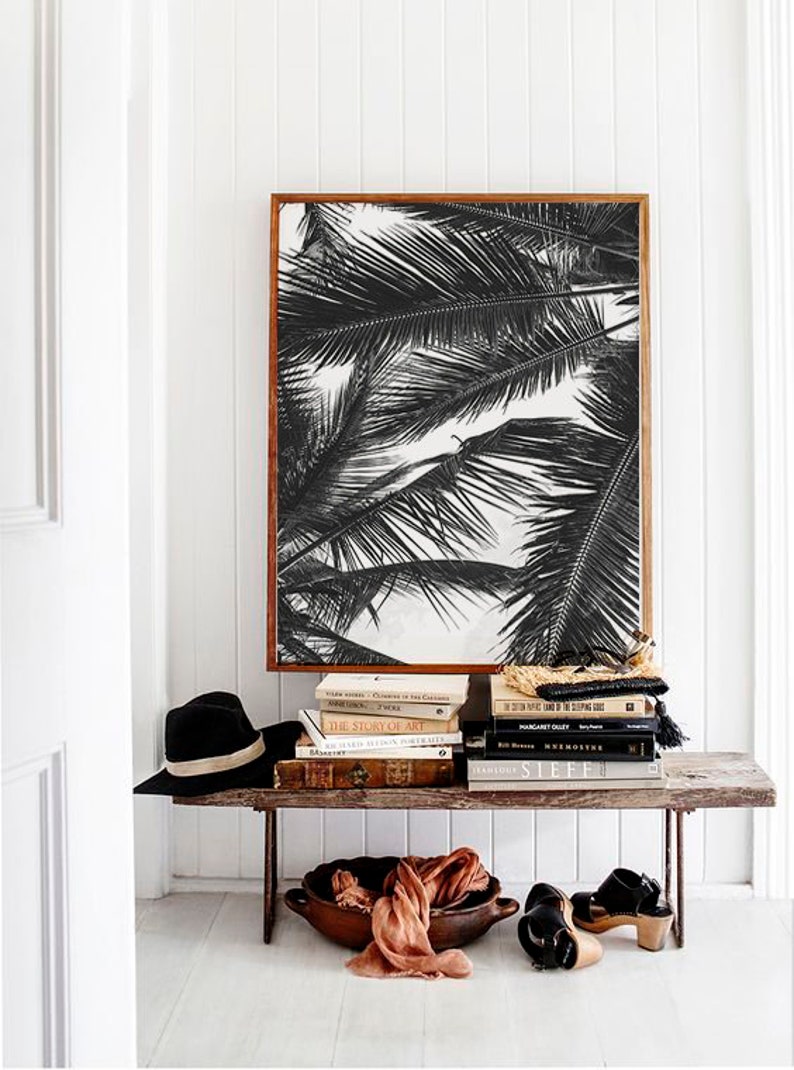 Black and White Wall Art Printable Botanical Print Download Etsy